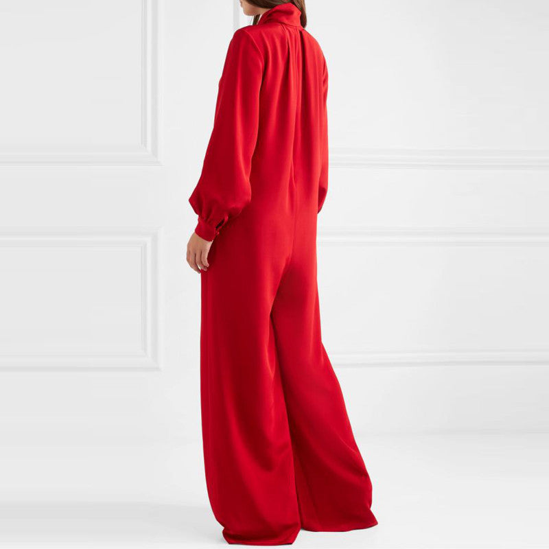 Loose Wide Leg Long Sleeve Jumpsuit