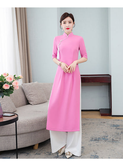 Performance Costume Short Sleeve Dress Pants Suit Women