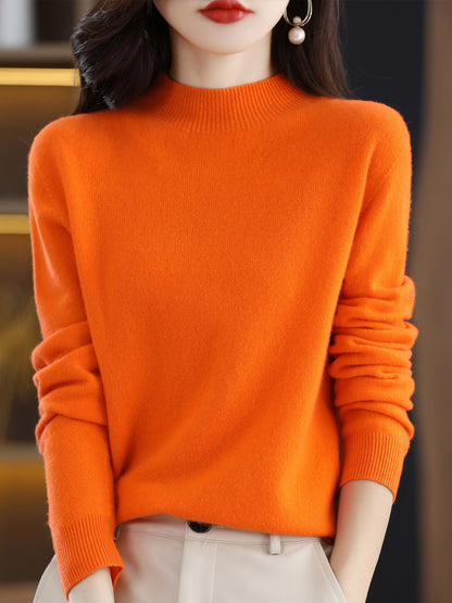 Half-collar Wool Sweater Bottoming Shirt Pullover