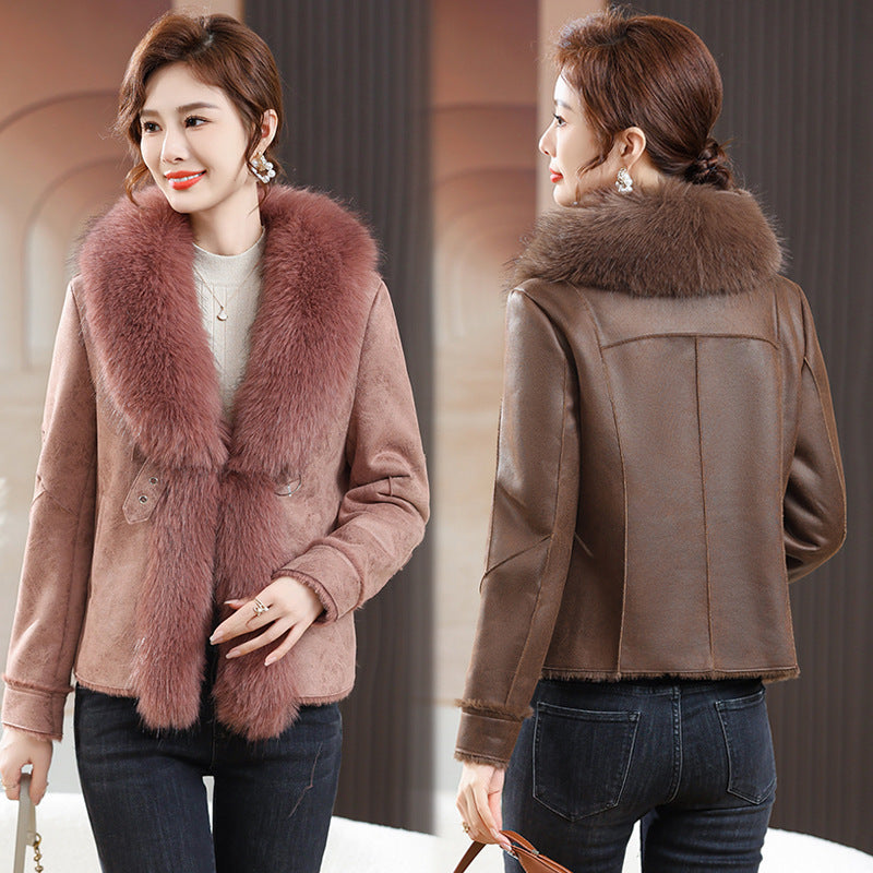 Fur Integrated Women's Short Coat Southern Winter Temperament