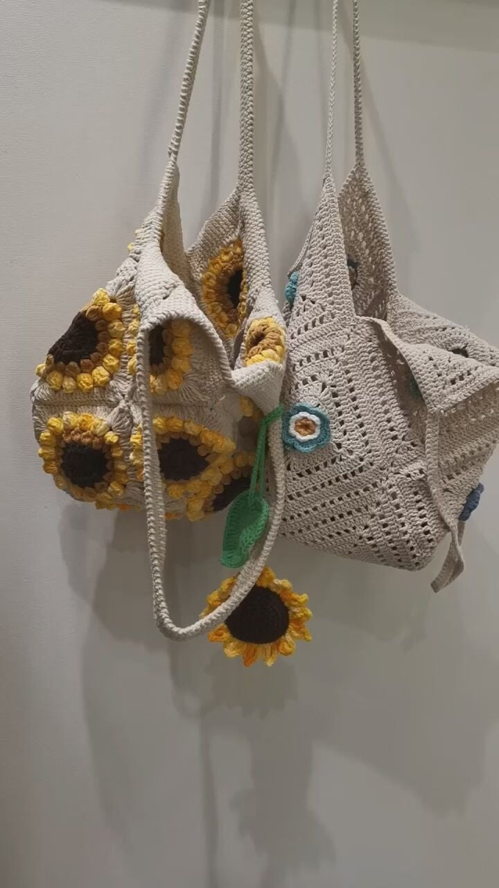 Handmade Diy Wool Woven Three-dimensional Sunflower Shoulder Bag Material Package