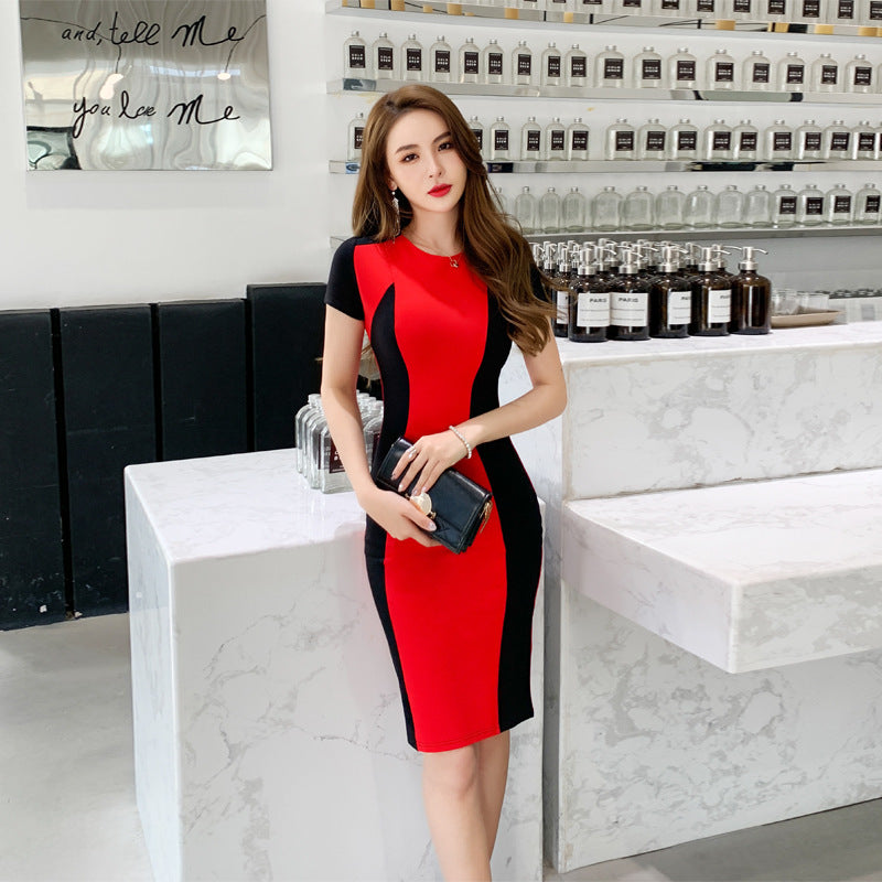 Spring And Summer New Patchwork Women's Temperament Dress