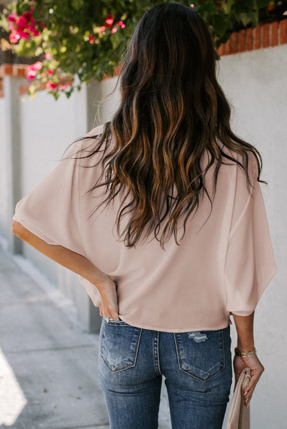 Short Sleeve Draped Blouse