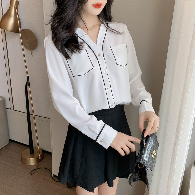 Long sleeve chiffon shirt