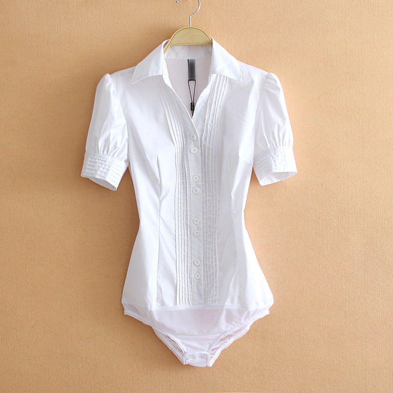 Women's Business Commute Professional One-piece Cotton Shirt