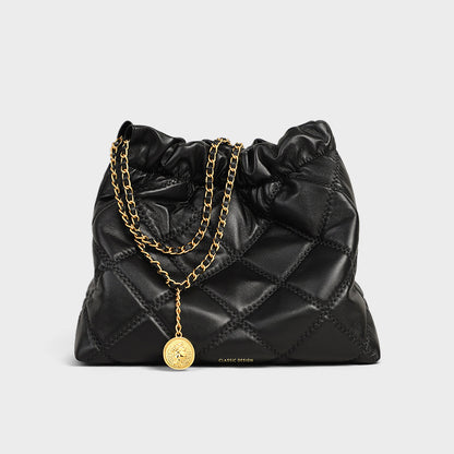 Bolso de hombro portátil con cadena de gran capacidad para mujer