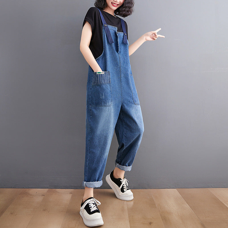 Women's New Loose Casual Retro Fashion Denim Overalls