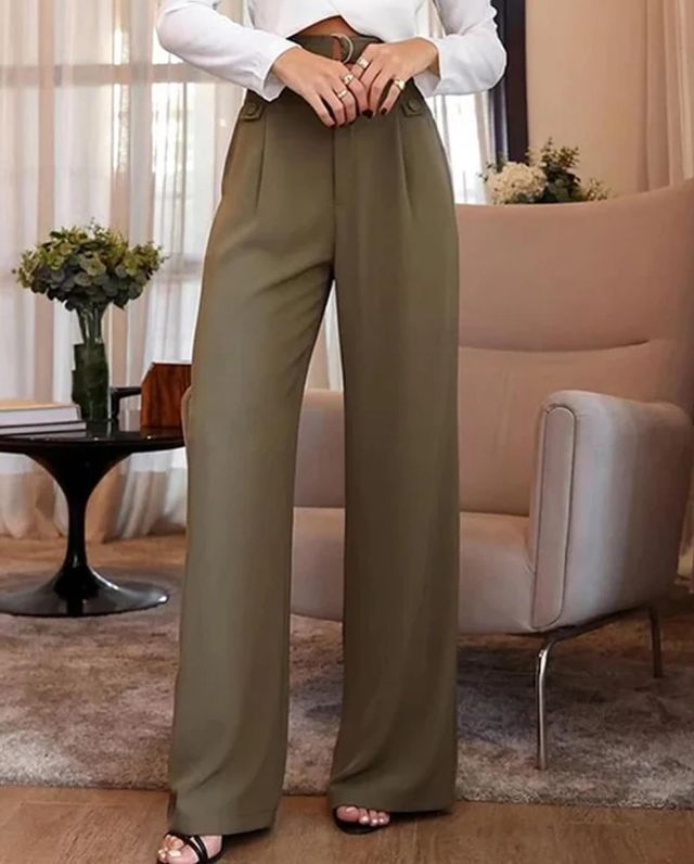 Pantalones de traje adelgazantes ajustados a la cintura, manga larga, temperamento, cuello redondo, nueva moda