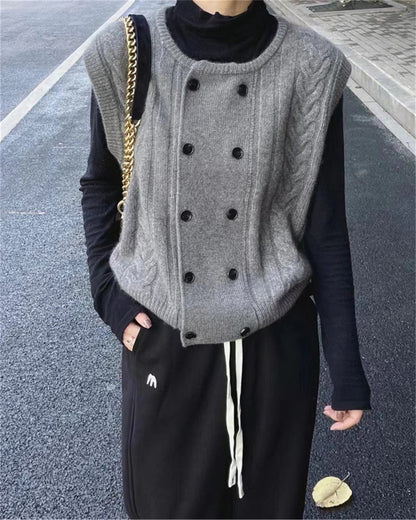 Chinese Style Sweater Vest Cardigan Women