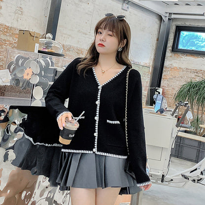 Knit sweater retro temperament blouse cardigan women