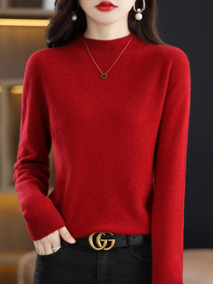 Half-collar Wool Sweater Bottoming Shirt Pullover