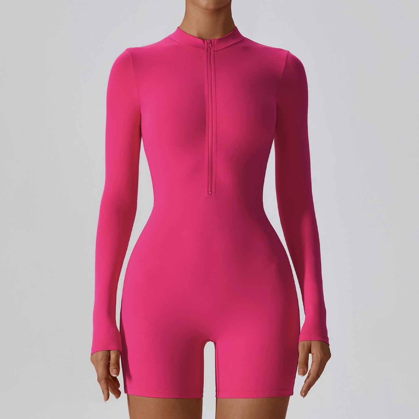 Long-sleeve Zipper One-piece Dance Fitness