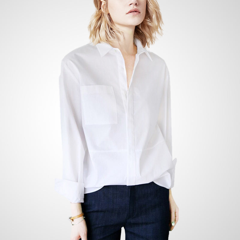 Chemise blanche ample professionnelle mince pour femmes