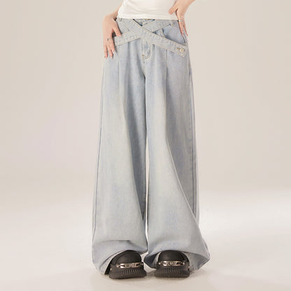 Thin Lazy Pleated Wide-leg Pants For Women