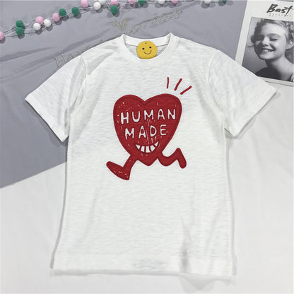 Camisetas de algodón de bambú de alta calidad para mujer, camisetas holgadas en blanco y negro de verano, camisetas de manga corta con letras estampadas a la moda