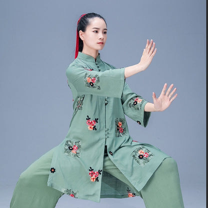 Tai Ji Suit Women's Chinese Martial Arts Practice Retro Tang Suit Top