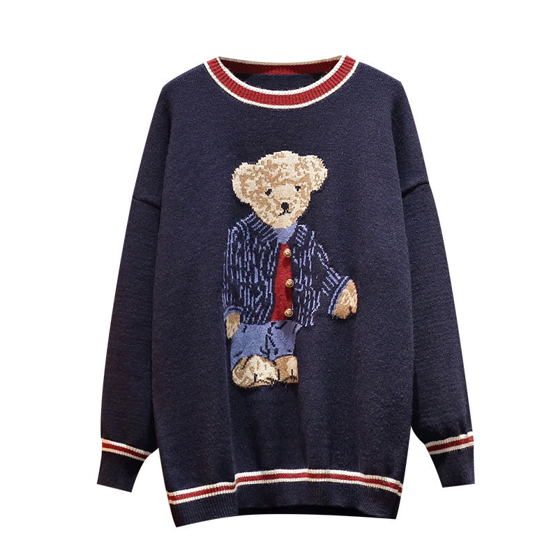 Pull amincissant ventre ample petit ours