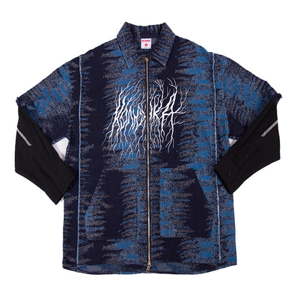 Veste bleue avec lettres Graffiti Lightning, veste de marque National Tide