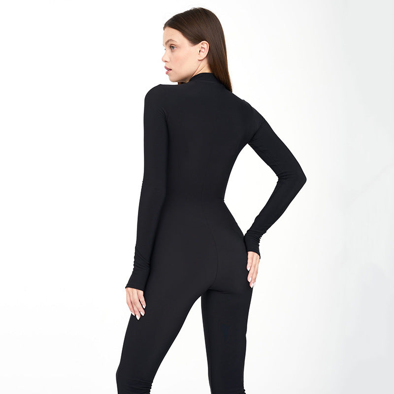 Long-sleeve Zipper Jumpsuit For Women