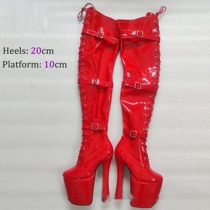 20CM Ultra High Heel Platform Over-the-knee Boots