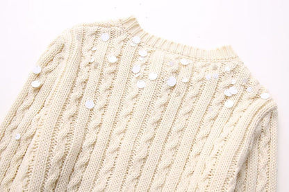 Elegant Slim-fit Sequined Sweater