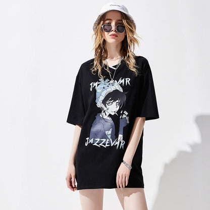 Cotton Cartoon Printed Fashion Three-quarter Short Sleeve