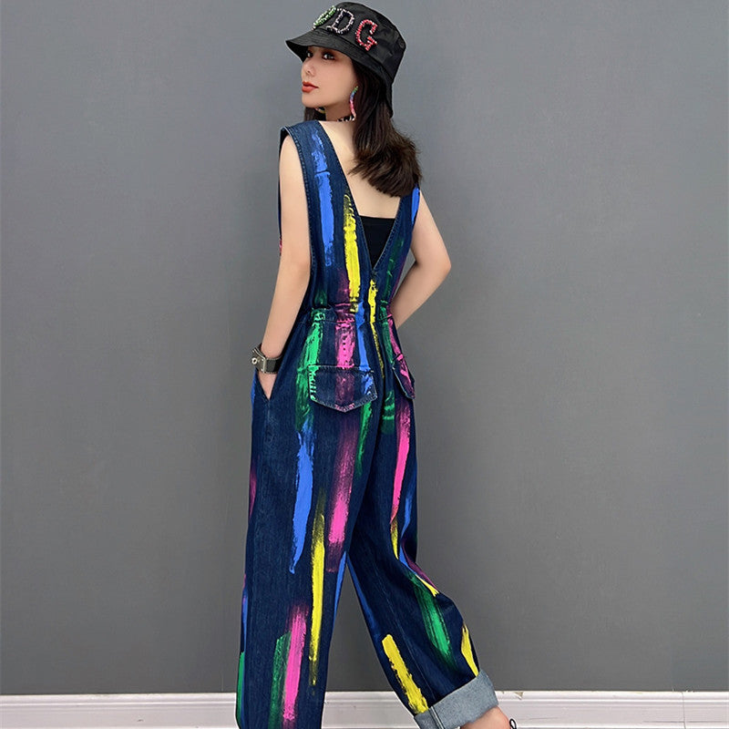 Women's Fashion Sleeveless One-piece Strappy Pants