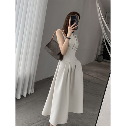 French Retro Chic Design Long Dress Cold Style High-end