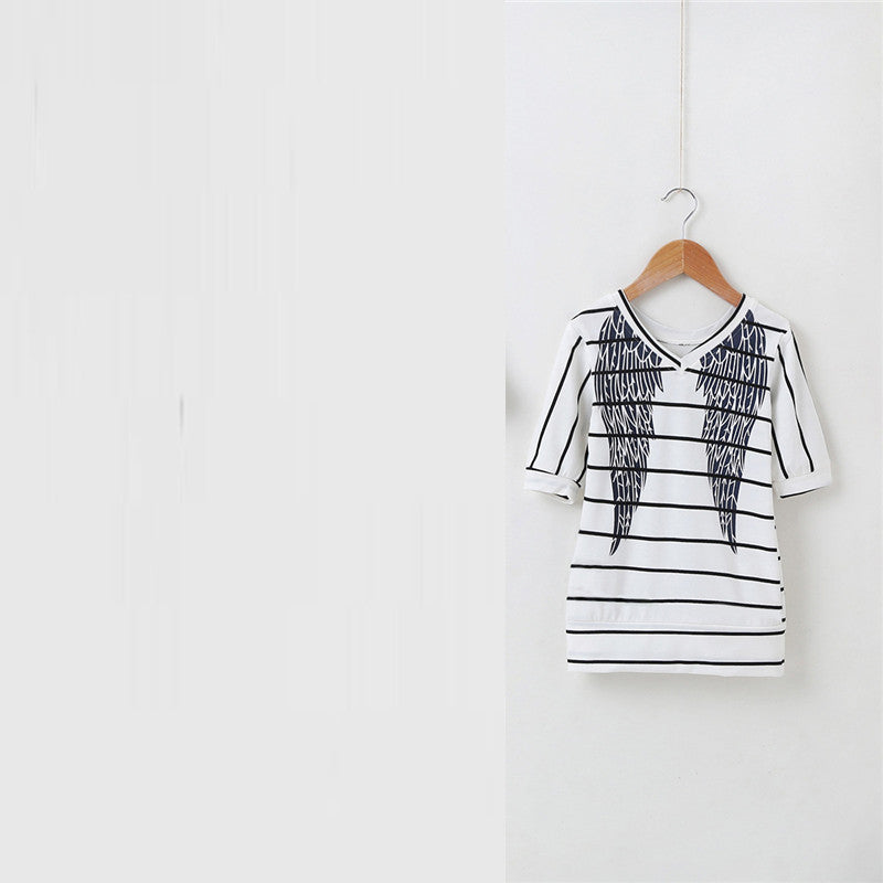 Short Sleeve Striped Dress Summer Family Matching Outfi