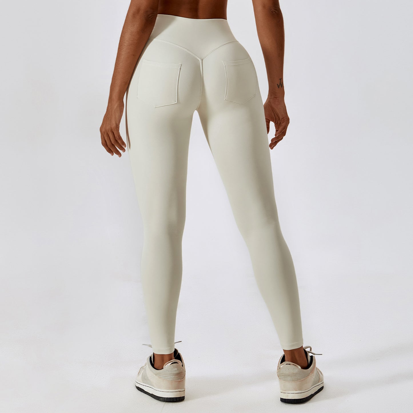 Pantalon de Yoga taille haute, sensation nue, levage des hanches, poche sur le ventre, contraction