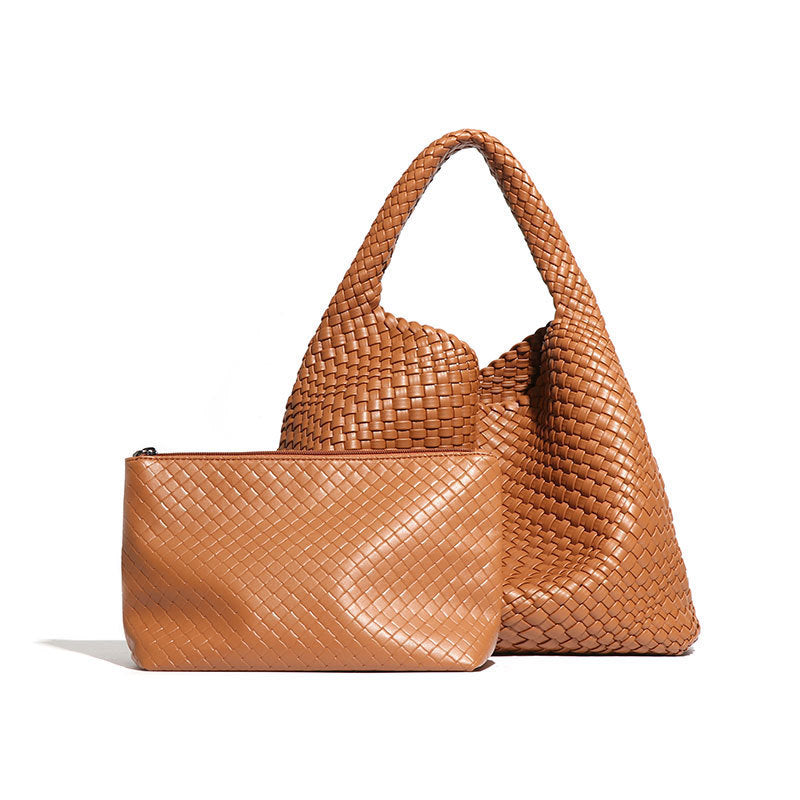 Bolsos combinados de gran capacidad Tendencia bajo el brazo Hombro Textura suave Hecho a mano