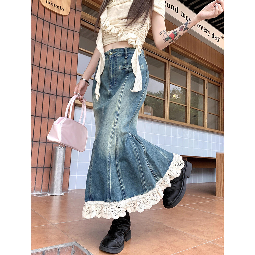 Women's Fashion Fishtail Denim Skirt Design