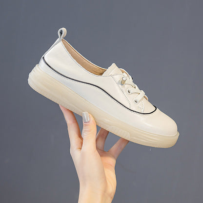 First Layer Cowhide Board Shoes Retro Female Soft Bottom Women's Shoes