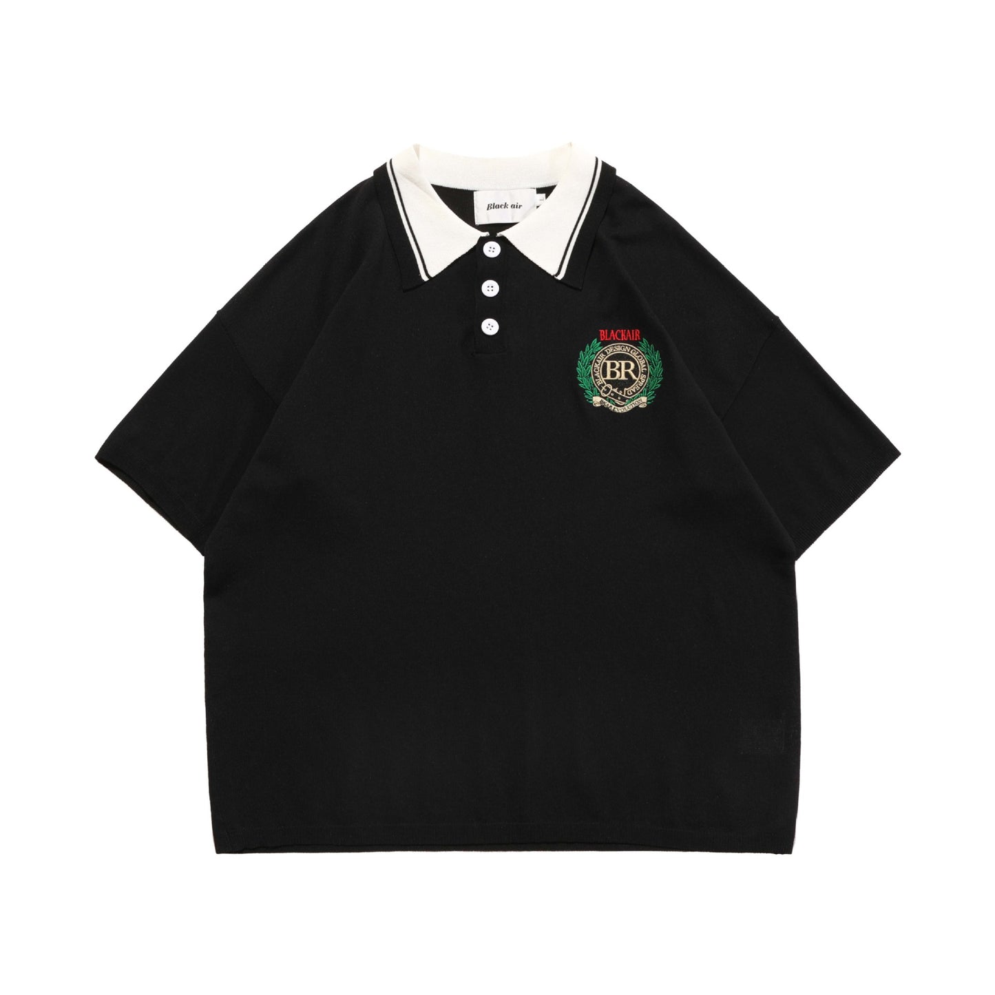 Olive Branch Embroidered Lapel Polo Half Sleeve Vintage T-shirt