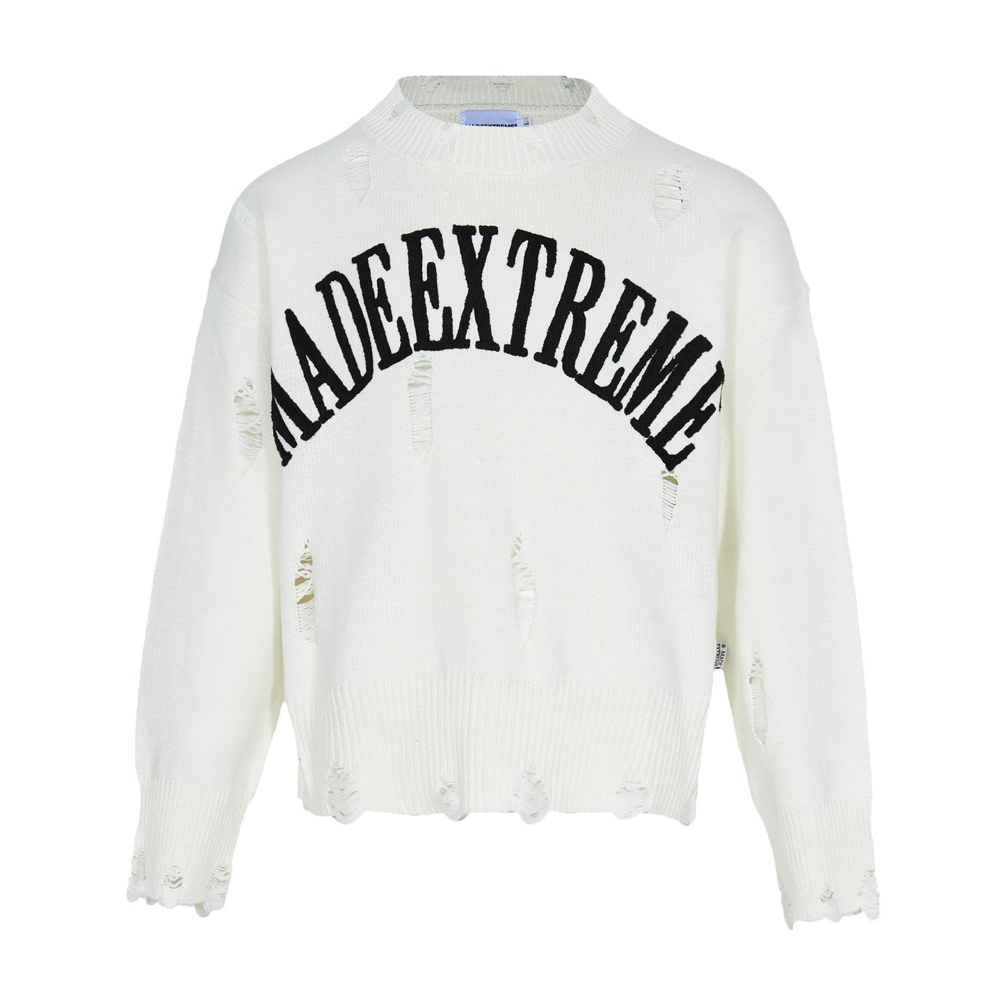 Letter Idle Style Wormhole Damaged Knitted Sweater