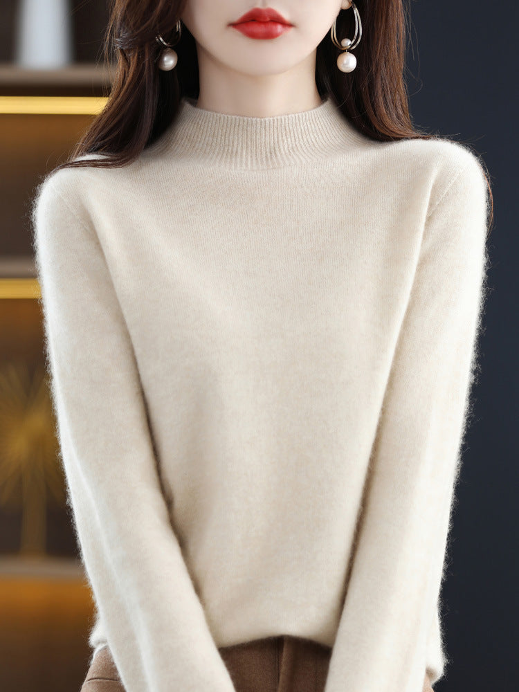 Half-collar Wool Sweater Bottoming Shirt Pullover