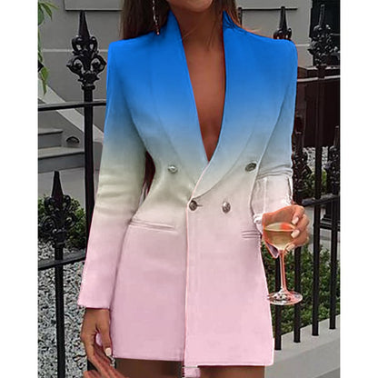 Business Wear V-neck Cardigan Suit Skirt