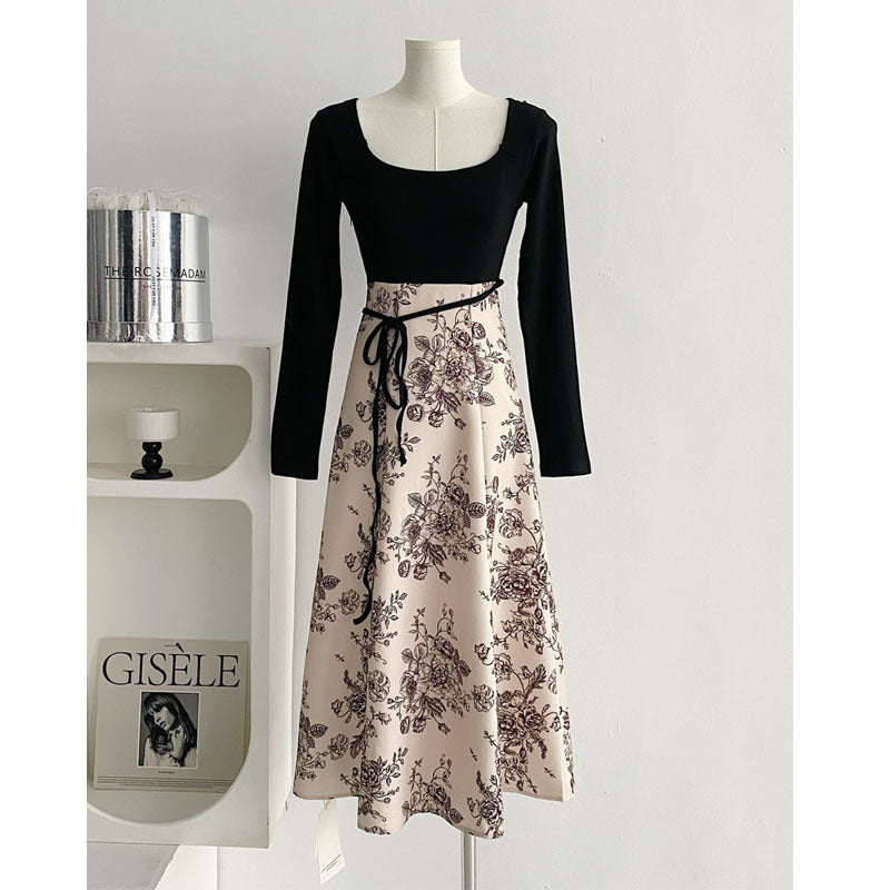 Garden Dream Printing Stitching Dress Women