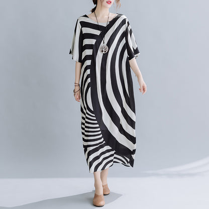 Women's Striped Printed Long Dress