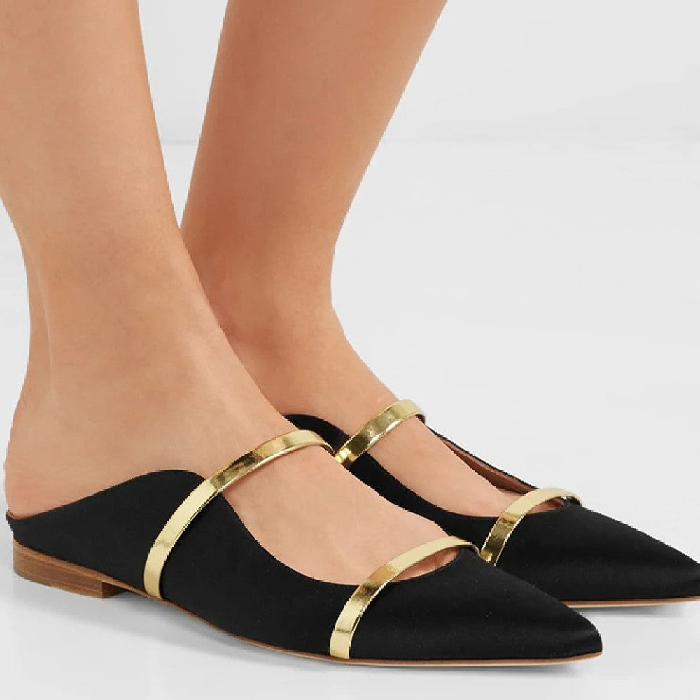 Pointed Toe Strap Flat Casual Shoes