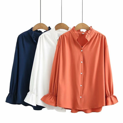 Solid Color Foreign Style Long-sleeved Bottoming Shirt