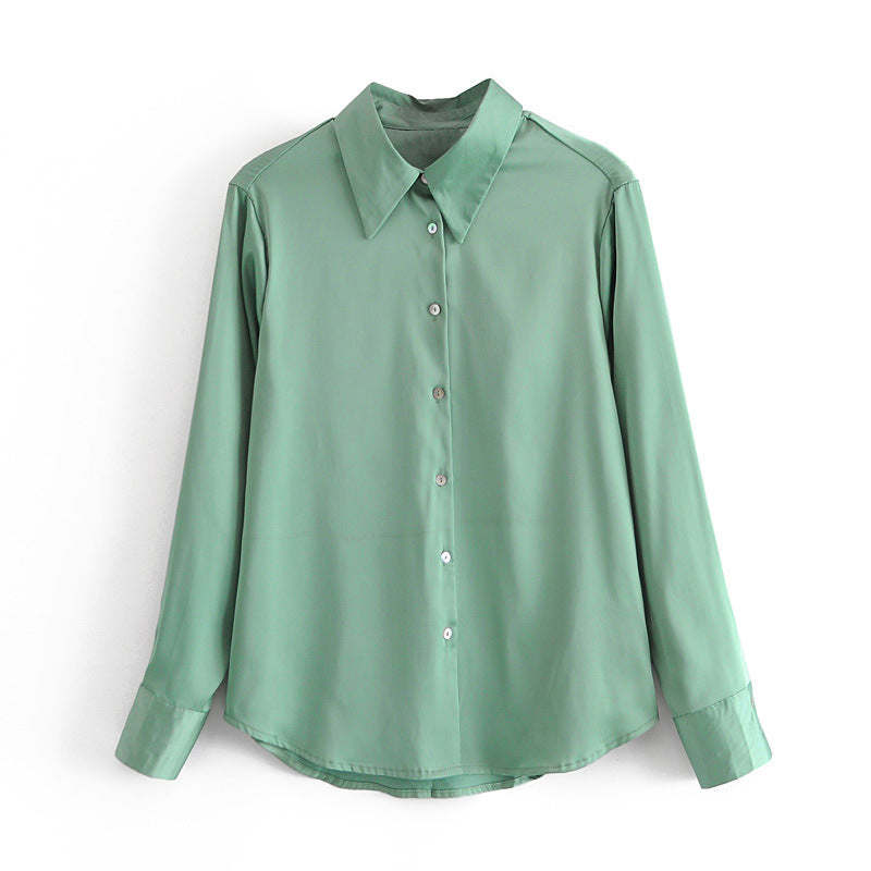 Simple style drape shirt