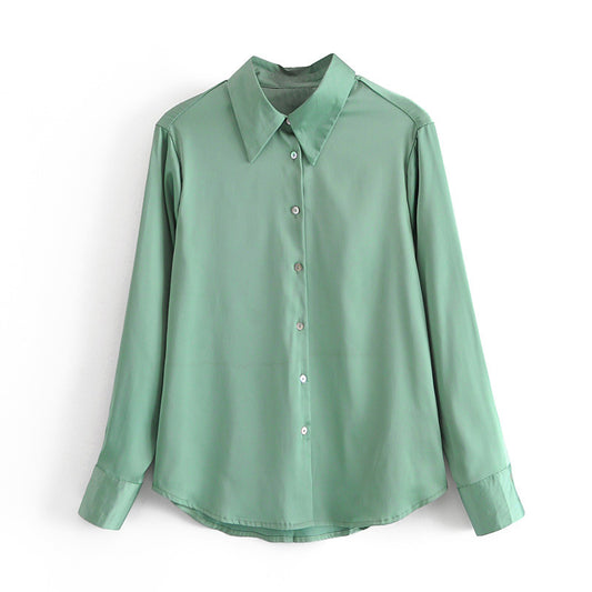 Simple style drape shirt