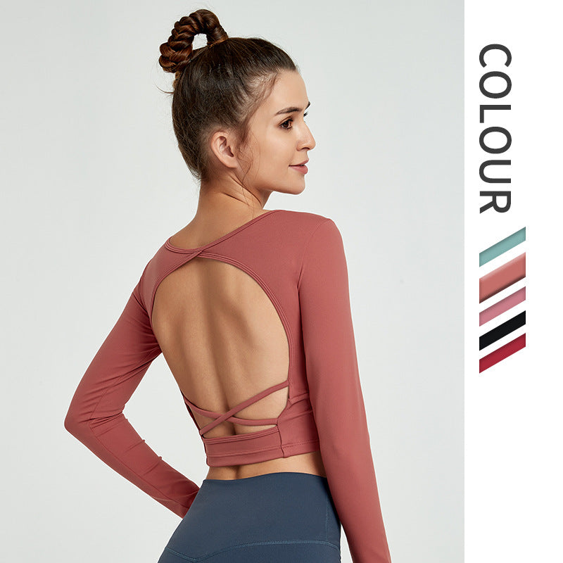 Beautiful back slim yoga wear long sleeves