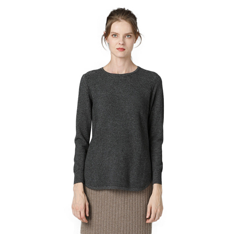 Round neck cashmere sweater