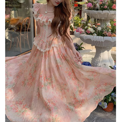 Fashion Personality Lace Floral Skirt Girl Dress