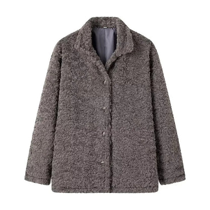 Manteau pour femme de tempérament chaud de style ample et paresseux