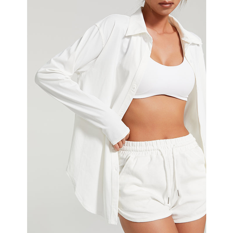 Boutons de revers de manteau de chemise de sport pour les femmes