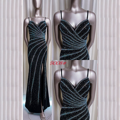 V-neck Brace Birthday Party High-end Affordable Luxury Special-interest Design Dress