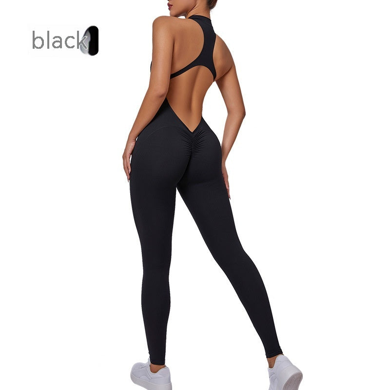 Ropa deportiva de yoga con cremallera y cuello alto para mujer